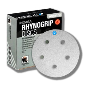 5 inch 5 Hole White Hook & Loop Sandpaper Discs 180 Grit 50/box