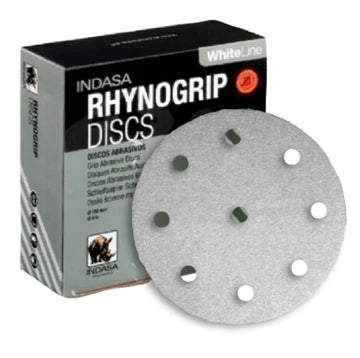 Indasa Rhynogrip 6 inch Festool 9 Hole Velcro Sanding Discs 50/box