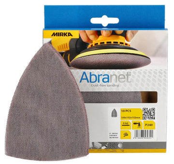 Mirka Abranet Delta Triangle Net Disc / 4x6x6 inch /Sandpaper Sanding Discs Hook and Loop / 10 pcs - 0