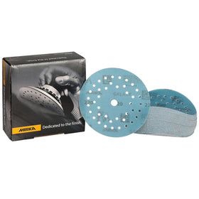 Mirka Galaxy Multifit Sandpaper 5 inch (125mm) - Grit 220, 50 Discs/Pack - Premium Abrasive for Epoxy Resin, Wood, Metal - Non-Clogging, Self-Sharpening Technology - Ideal for Power Sanders