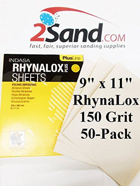 RhynaLox 9x11 Plus Line Aluminum Oxide No-Load Sandpaper 50-Pack