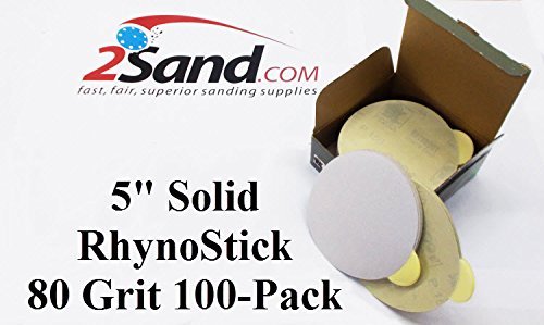 5 inch RhynoStick Solid White Line Sticky Discs 50 Discs