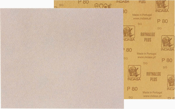 Indasa Rhynalox Sandpaper, 180 Grit, 9 X 11, 50 Sheets
