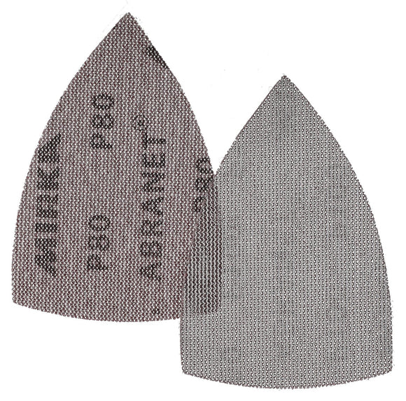 Mirka Abranet Delta Triangle Net Disc / 4x6x6 inch /Sandpaper Sanding Discs Hook and Loop / 10 pcs