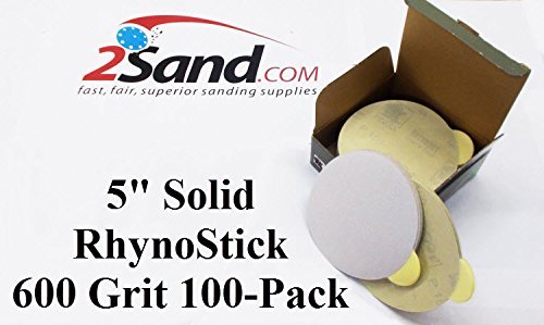 5 inch RhynoStick Solid White Line Sticky Discs 50 Discs