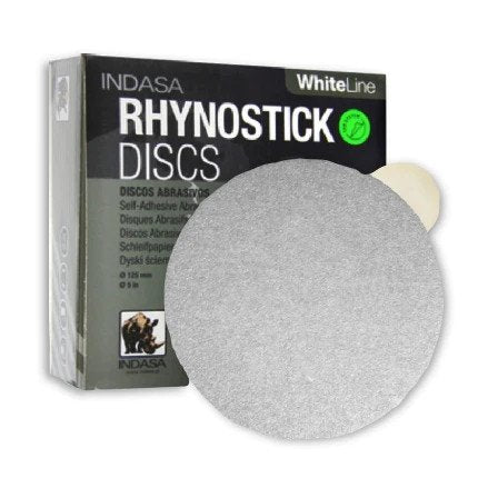 5 inch RhynoStick Solid White Line Sticky Discs 50 Discs