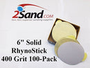 6 inch RhynoStick Solid White Line Sticky Discs 100 Discs 100 Grit-4