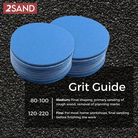 2SAND 2 inch Blue Film backed Hook and Loop Sanding Discs