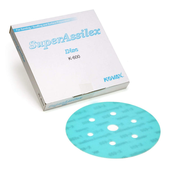 Super Assilex Flexible 6 inch Sanding Discs, 7 Hole, Hook & Loop, 25 Discs