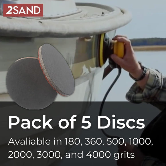 2SAND Mirka Abralon 6-inch Hook & Loop Polishing Discs - Pack of 5 (500 Grit)