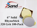 6 inch RhynoStick Solid White Line Sticky Discs 100 Discs 100 Grit-2
