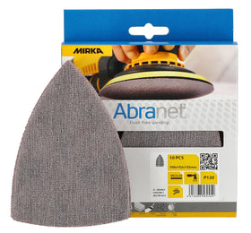 Mirka Abranet Delta Triangle Net Disc / 4x6x6 inch /Sandpaper Sanding Discs Hook and Loop / 10 pcs