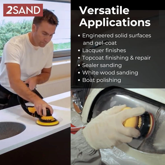 2SAND Mirka Abralon 6-inch Hook & Loop Polishing Discs - Pack of 5 (500 Grit)