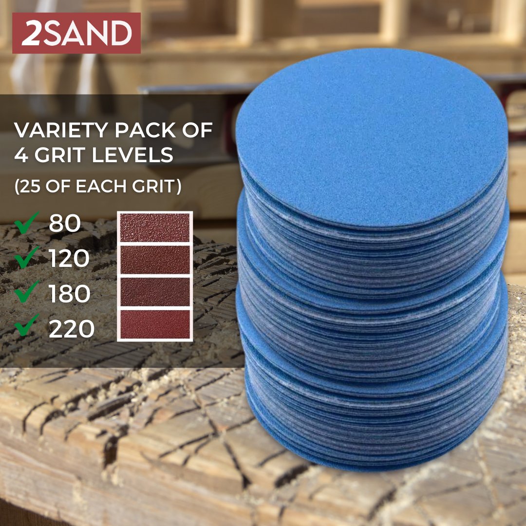 2SAND 2 inch Blue Film backed Hook and Loop Sanding Discs