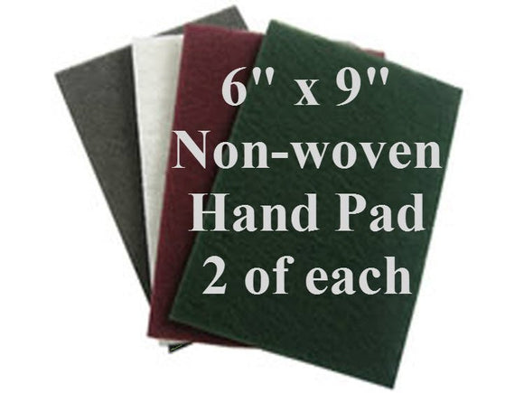 2SAND 6x9 inch Non-Woven Hand Pad Assortment - 2 pads of each color