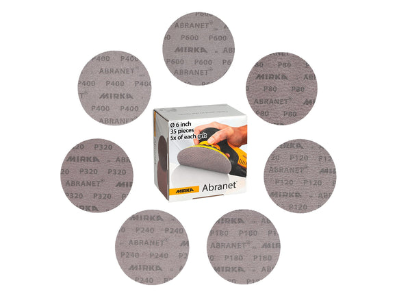 Mirka 6-Inch Mesh Abrasive Dust Free Sanding Discs, Box of 50 Discs