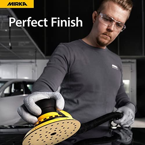 Mirka Gold Multifit 5'' Sandpaper Hook and Loop, 50 Pack 5 inch Sanding Discs for Orbital Sander, Sand Paper Pads for Wood, Drywall, Metal