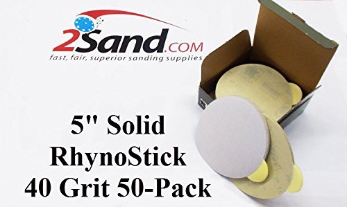 5 inch RhynoStick Solid White Line Sticky Discs 50 Discs