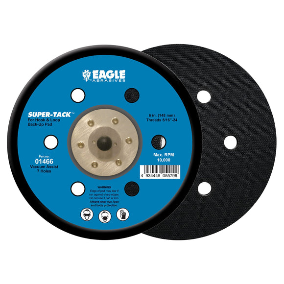 Eagle 01466-6 inch Super-TACK Back-Up Pad Dustless (Low Profile) - 1 Pad