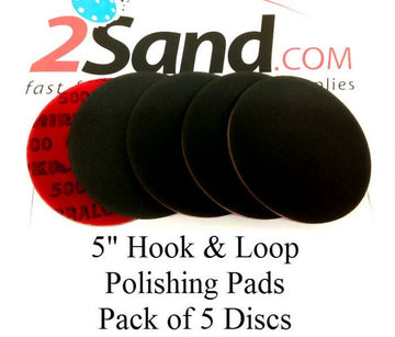 2SAND Mirka Abralon 5 Inch Hook & Loop Polishing Discs - Grit Sizes 360, 500, 1000, and 2000 - Pack of 12 Assortment (3 of Each Grit) - 0
