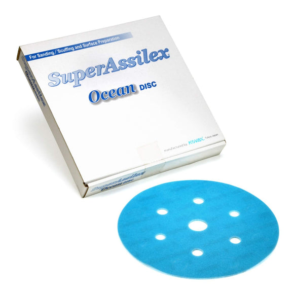 Super Assilex Flexible 6 inch Sanding Discs, 7 Hole, Hook & Loop, 25 Discs
