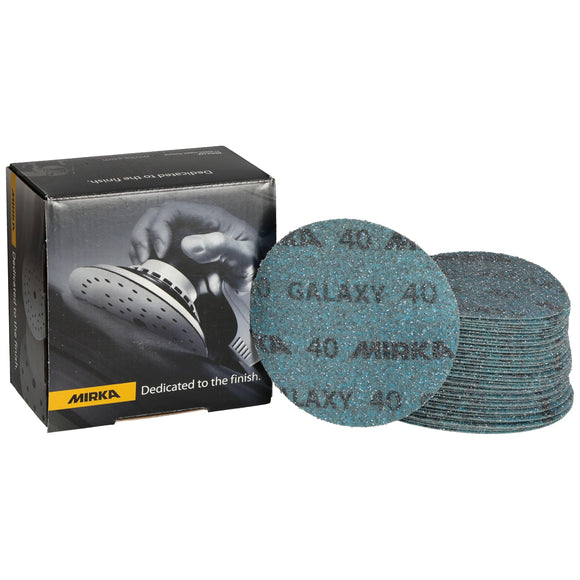Mirka GalaxySandpaper 5 inch (125mm) - Grit 150, 50 Discs/Pack - Hook & Loop - Premium Abrasive for Epoxy Resin, Wood, Metal - Non-Clogging, Self-Sharpening Technology - Ideal for Power Sanders