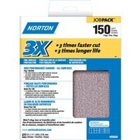 NORTON SAINT-GOBAIN ProSand Premium Job Pack Abrasive Sheet, Next Generation of 3X Technology, Fiber Backing, Aluminum Oxide, (Pack of 20), Blue, 9" x 11" (2639)