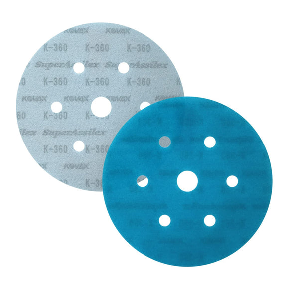 Super Assilex Flexible 6 inch Sanding Discs, 7 Hole, Hook & Loop, 25 Discs