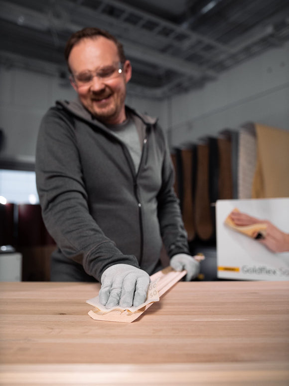 Mirka Goldflex Soft Hand Sanding Sheets 4.5 inch x 5 inch/Grit 320/200 pcs on a roll