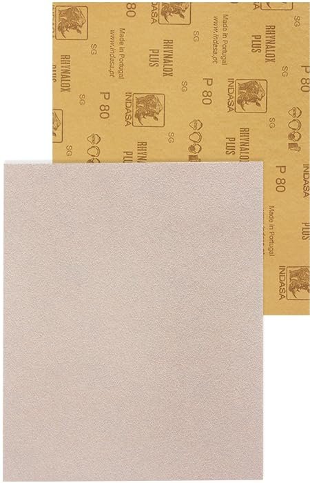 Indasa Rhynalox Sandpaper, 180 Grit, 9 X 11, 50 Sheets