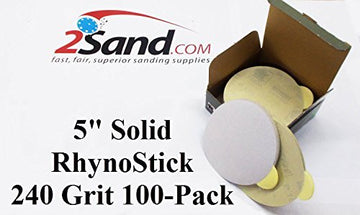 5 inch RhynoStick Solid White Line Sticky Discs 50 Discs - 0
