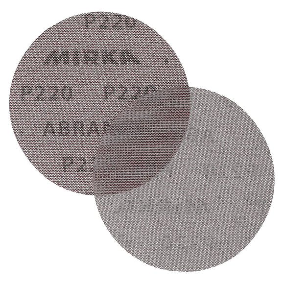 Mirka 5-Inch Mesh Abrasive Dust Free Sanding Discs, Box of 50 Discs, Grey