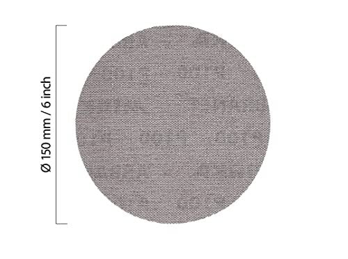 Mirka 6-Inch Mesh Abrasive Dust Free Sanding Discs, Box of 50 Discs