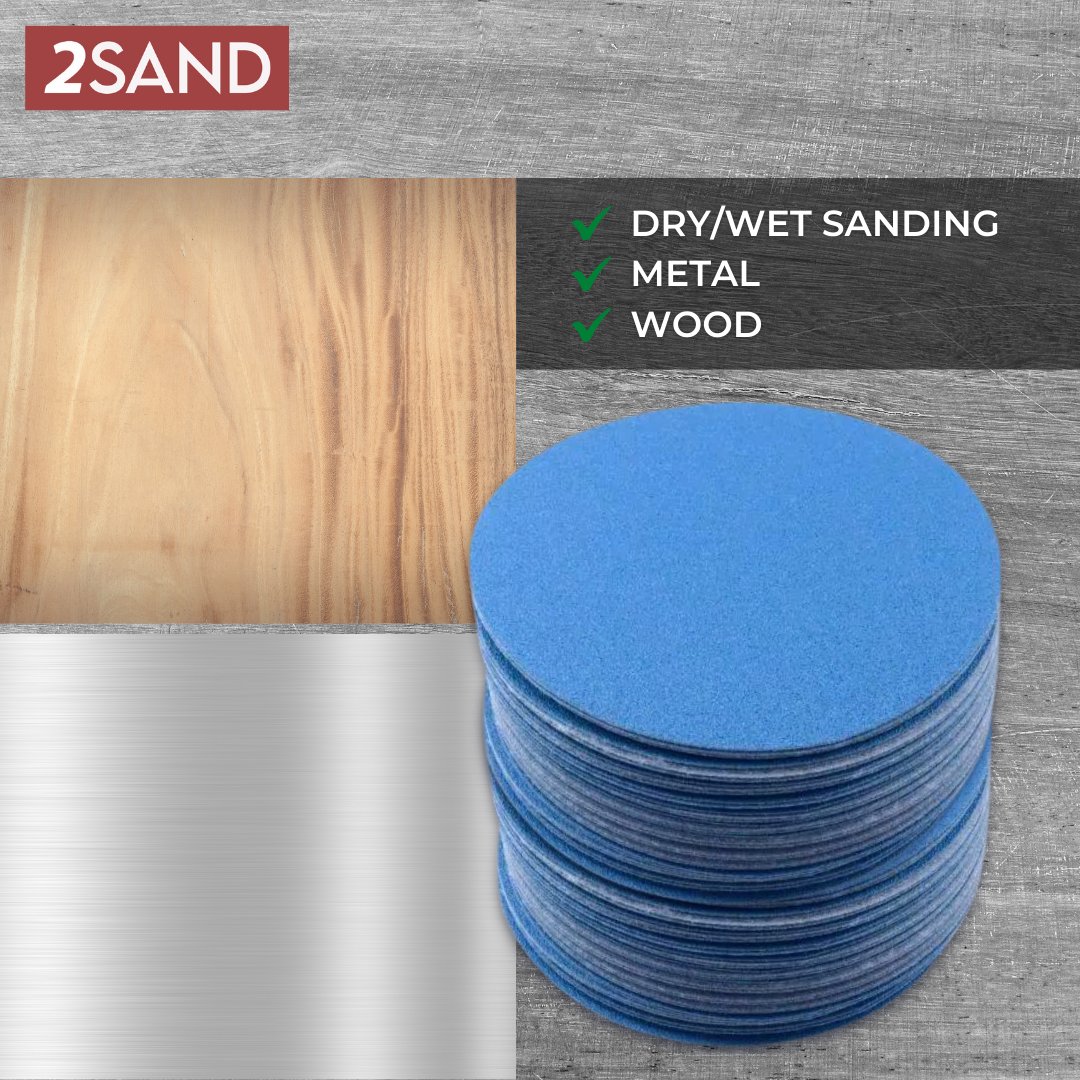 2SAND 2 inch Blue Film backed Hook and Loop Sanding Discs