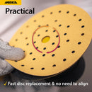 Mirka Gold Multifit 5'' Sandpaper Hook and Loop, 50 Pack 5 inch Sanding Discs for Orbital Sander, Sand Paper Pads for Wood, Drywall, Metal-4