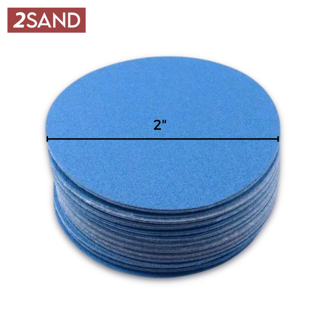 2SAND 2 inch Blue Film backed Hook and Loop Sanding Discs - 0