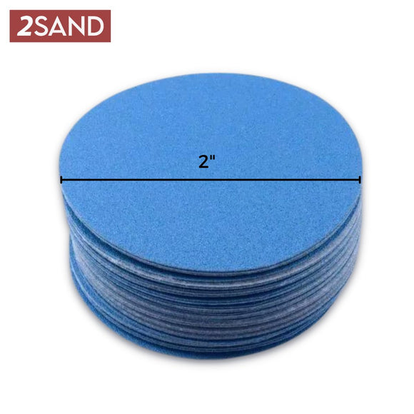 2SAND 2 inch Blue Film backed Hook and Loop Sanding Discs
