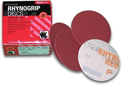 P40 Grit 3" Rhynogrip RedLine Hook & Loop Sanding Discs 50-Pack