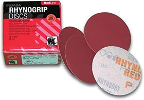 P40 Grit 3" Rhynogrip RedLine Hook & Loop Sanding Discs 50-Pack - 0