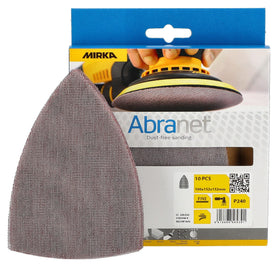 Mirka Abranet Delta Triangle Net Disc / 4x6x6 inch /Sandpaper Sanding Discs Hook and Loop / 10 pcs - 0