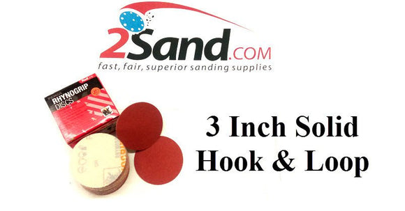 P40 Grit 3" Rhynogrip RedLine Hook & Loop Sanding Discs 50-Pack