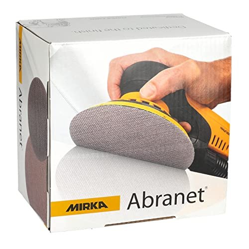 Mirka 5-Inch Mesh Abrasive Dust Free Sanding Discs, Box of 50 Discs, Grey